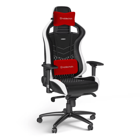 Chaise Gaming Noblechairs EPIC Real Leather Black/Red/White